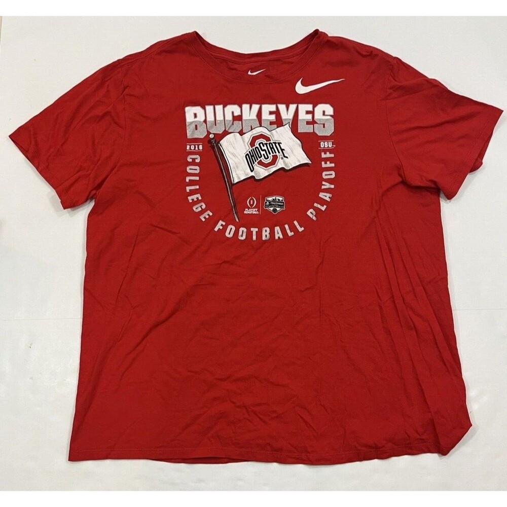 Nike‎ T-Shirt Mens XL Red Ohio State Buckeyes 2016 College Football Playoff CFP